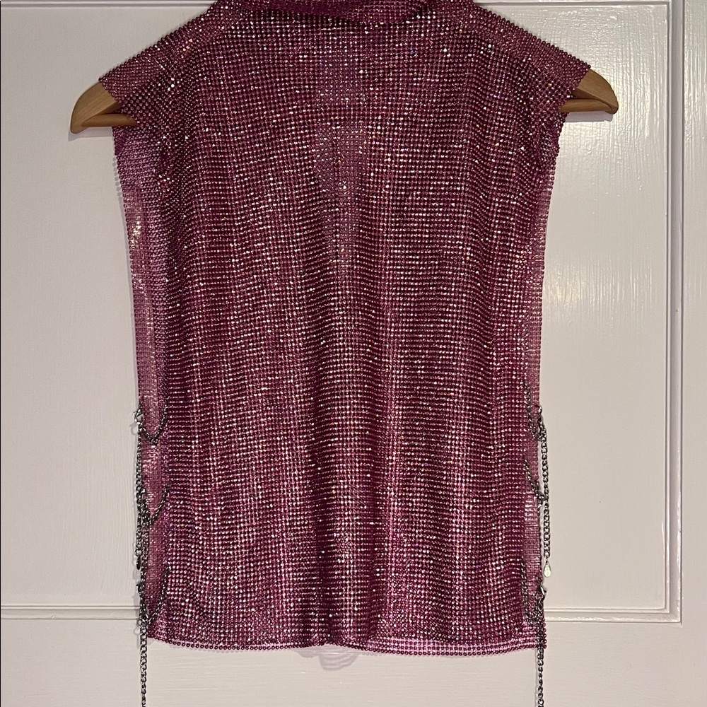 8 Other Reasons Sparkling Pink Rhinestone Blouse